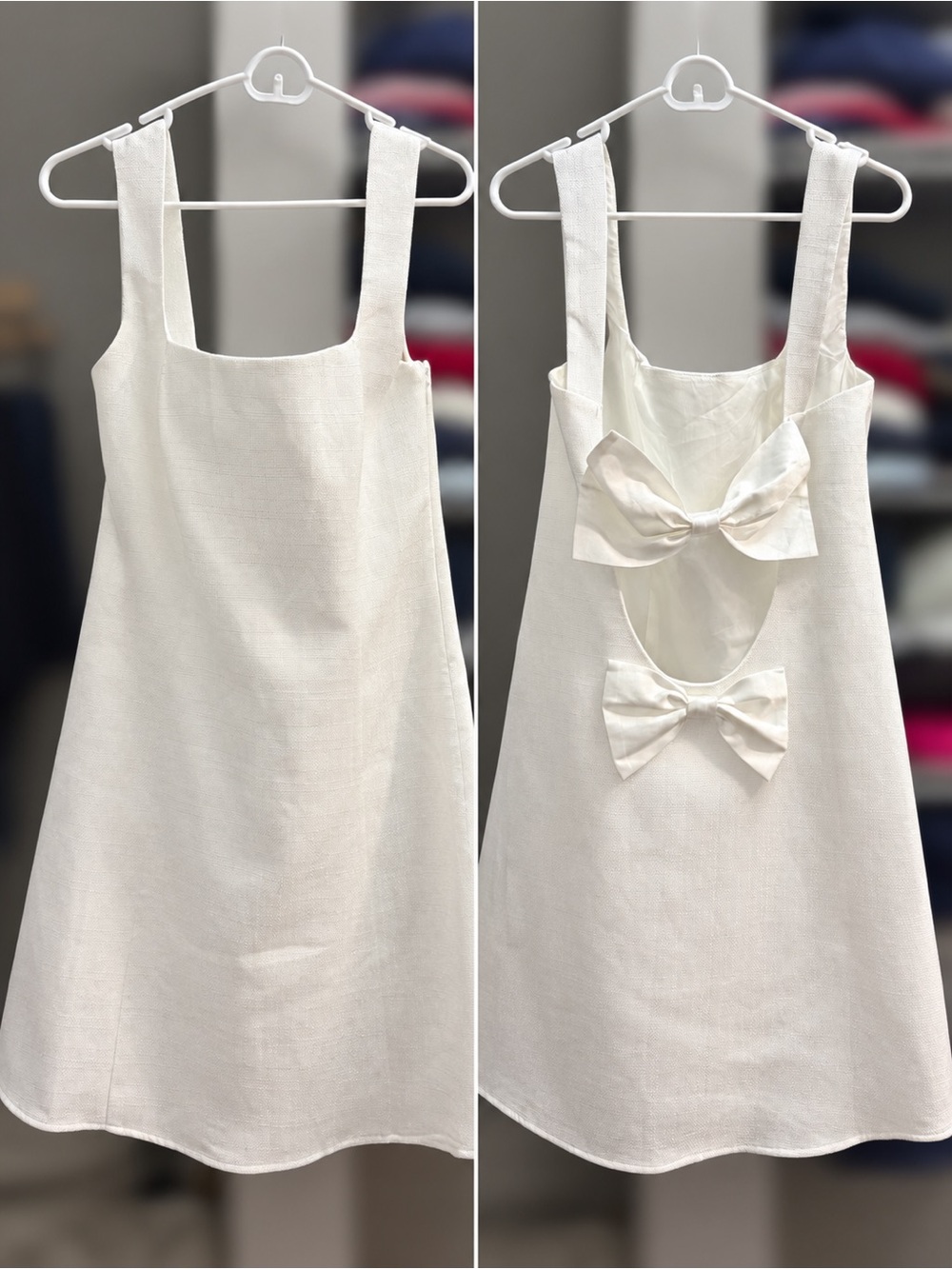 Women’s White Bachelorette Dress with Bow-Back Detail